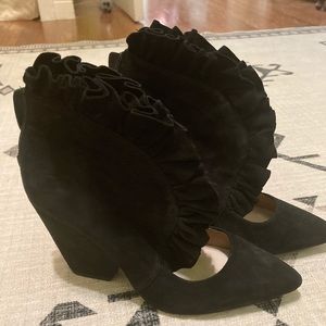 Jeffrey Campbell black suede shooties